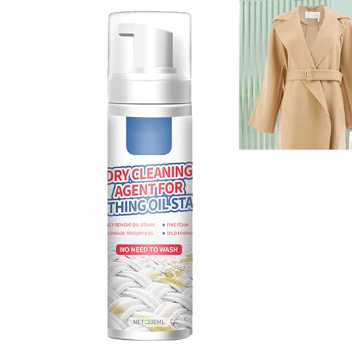Spray Limpiador De Limpieza En Seco,Limpiador de Ropa de Espuma Seca,Limpiador de Espuma Seca para Ropa,Agente de Limpieza en Seco,Quitamanchas para Telas,Limpiador De Manchas Difíciles De Ropa