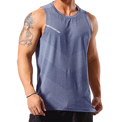Mens Workout Muscle Tanks Gym Vest Fitness Jogging Sports Tank Tops Quick-Dry T49T51