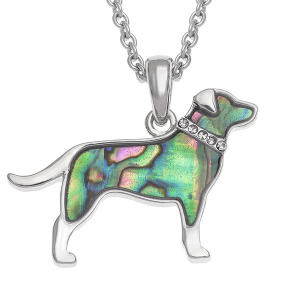 Collana con raffigurato il cane Labrador Retriever, dal design originale, intrecciata con perline Miyuki su una catena resistente all'ossidazione. - Italia