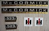 ihc 523 allrad 0767523816746 IHC MC CORMICK Aufkleber 523 Gold Traktor Emblem Sticker Label Set kurz