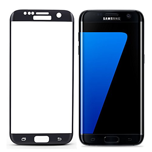 G.D.SMITH 3D Curved Full Coverage HD Clear Tempered Glass Screen Protector for Samsung Galaxy S7 Edge (Black)