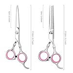 Professional Home Hair Cutting Kit - Quality Home Haircutting Scissors Barber/Salon/Home Thinning Shears Kit with Comb and Case for Men and Women (Pink) - Image 5