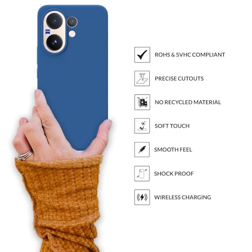 Image of SPRIG Compatible with Vivo V60 Premium SilkTone Back Cover Drop Tested Shock Proof Mobile Case for Men, Women, Boys and Girls with Camera Protection (Navy Blue)