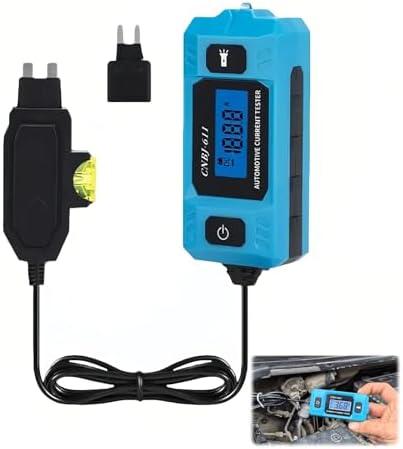 CNBJ-611 Automotive Fuse Current Tester, Car Circuit Tester, Car Leakage Analyzer Fault Testing Tool with Blue Backlight LCD Display Front Illumination Light