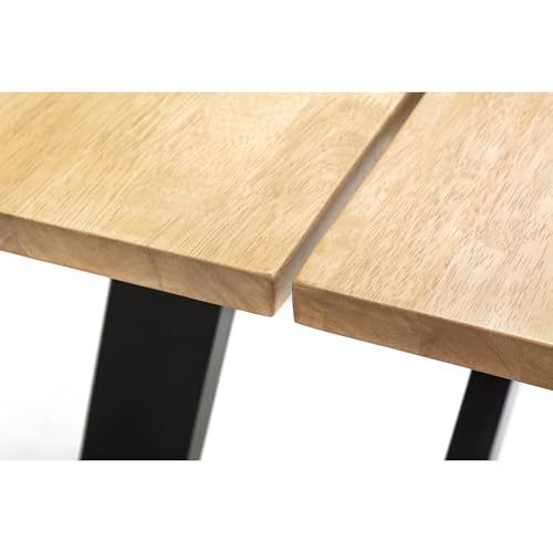 Julian Bowen Hockley Dining Table, Black/Oak - 5