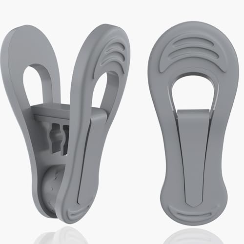 Image of TOFIIGREM Grey Hanger Clips 50 PCS, Multi-Purpose Plastic Clips Perfect for Velvet Hanger Plastic Hangers Tubular Hangers