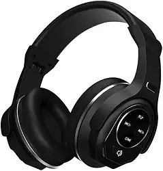 Fone de Ouvido Bluetooth Cancelamento de Ruído ANC Headset, Rádio FM, MP3, Microfone Embutido, Bateria 8-10h, USB-C (Preto)