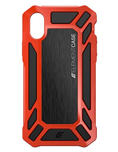 Element Case Roll Cage for iPhone Xs/X - Rugged Aluminum and Polycarbonate Dual-Layer Protective Case with High Impact Resistant, Detachable Front Screen Guard, Supports Wireless Charging - Red