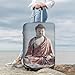QSMBNET Travel Luggage Cover White Buddha Statue Spandex Suitcase Protector Washable Baggage Covers Fashion Elastic Scratch-Resistant Luggage Cover Protector Fits 18-32 Inch Luggage