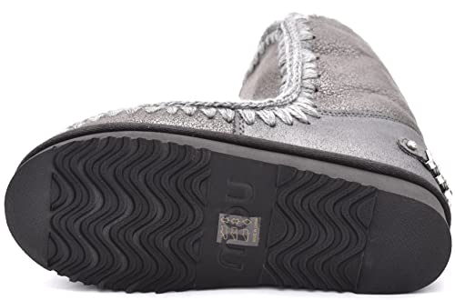 Mou Eskimo 24 bottes blanches avec logo strass et coutures crochet