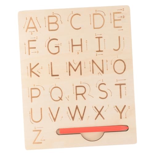 UPKOCH Tablero de Madera Educativo para Escritura con Letras y Números Placa de Trazado Doble Cara para Preescolar Juguete Montessori Seguro y Didáctico