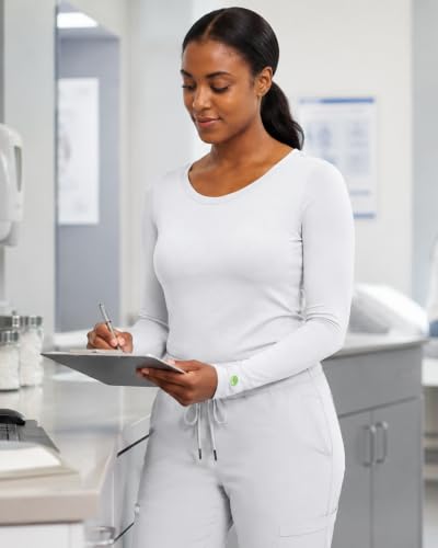 Image of Healing Hands Underscrub Long Sleeve Women Knits Scrub Tops | Soft Cotton Blend Knit, Breathable Stretch Comfort, Machine Wash, Easy Care Fabric, Ideal For Layering Under Scrubs
