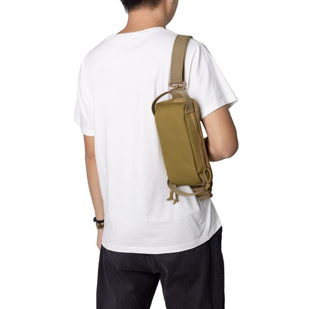 Bolsa de Pecho táctica 1000D Bolsa antirrobo al Aire Libre Bolsa de Hombro Bolsa de Hombro Bolsa de Caza de Mano para Acampar Senderismo Viajes Móvil (Color : Tan)