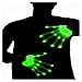 GlowCity Light Up LED Skeleton Hand Gloves Green