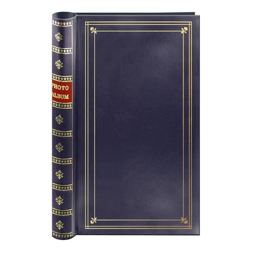 [NEW] $9.56 | Spiral Bound Photo Album 300 Bi-Directional Memo Pockets Hold 4x6 Photos, Navy Blue - image 1