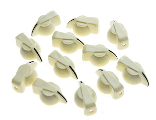 Boutons tête de poulet blanc vieilli Kaish pour potentiomètre ampli et pédale d'effet