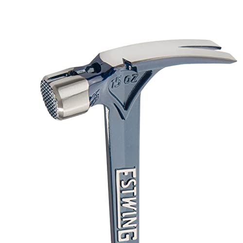 Estwing Ultra Series Hammer - Rip Claw Framer With Milled Face & Shock Reduction Grip - E6-15Sm, 425G (15Oz) , Blue #TOP2