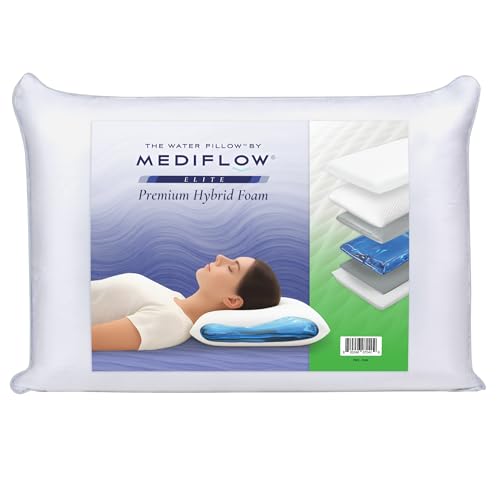 Mediflow Elite Hybrid Foam Water Pillow – Orthopaedic, Adjustable Neck Support – Side, Back & Front Sleepers (Single)