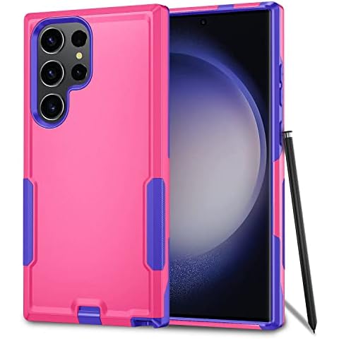 Xmon for Samsung Galaxy S23 Ultra case [Shockproof] [Dropproof] [Defender] Heavy Duty Phone Case Cover for Samsung Galaxy S23 Ultra 5G (Rose) Cover