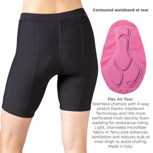 Terry Touring Bike Short Regular 8" Long Womens Padded Cycling Shorts for Women Compression Pockets Leg Grippers3