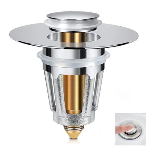 Bouchon évier anti-colmatage en cuivre avec filtre amovible pour vasque sans débordement