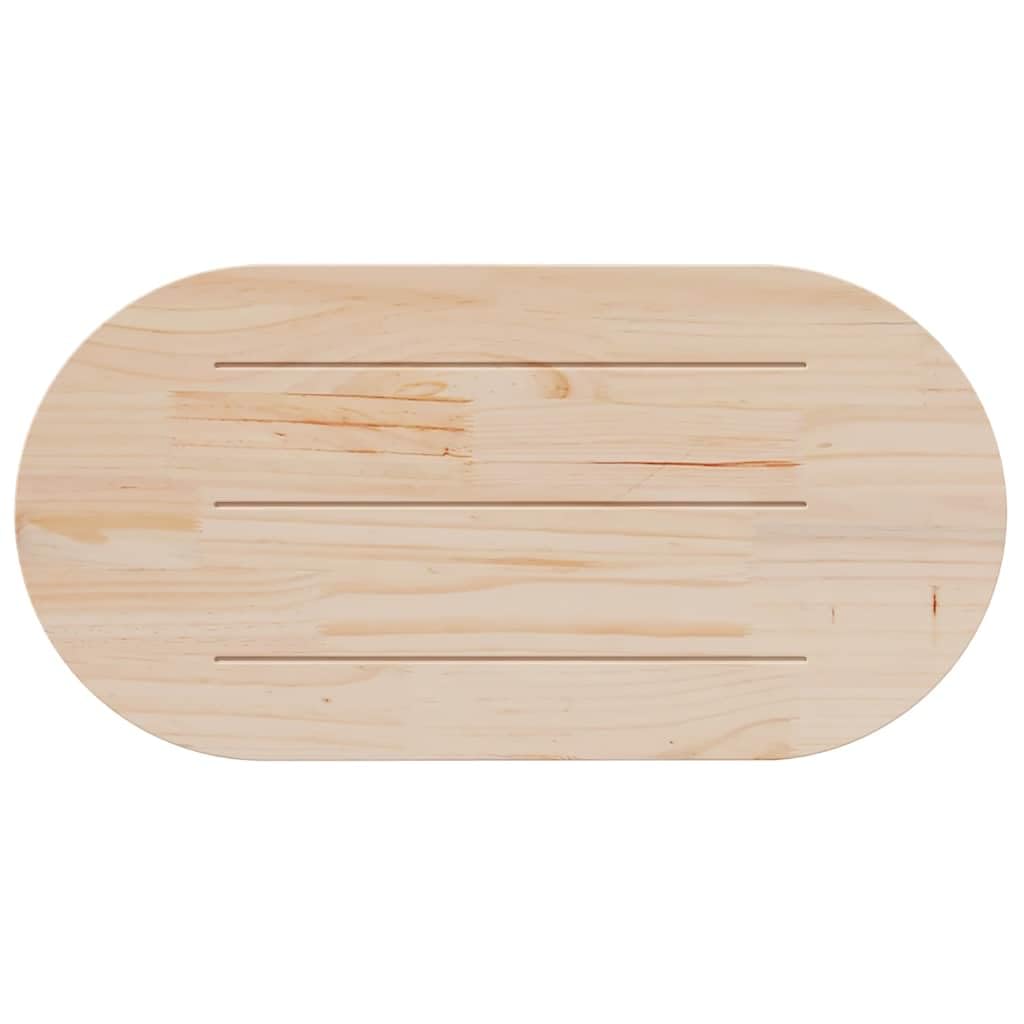Tischplatte Weiß Massivholz Kiefer 110x55x2,5 cm Oval Ersatzplatte für Möbel DIY Küche Büro Wohnraum Stabil und vielseitig nutzbar zum Renovieren und Bauen