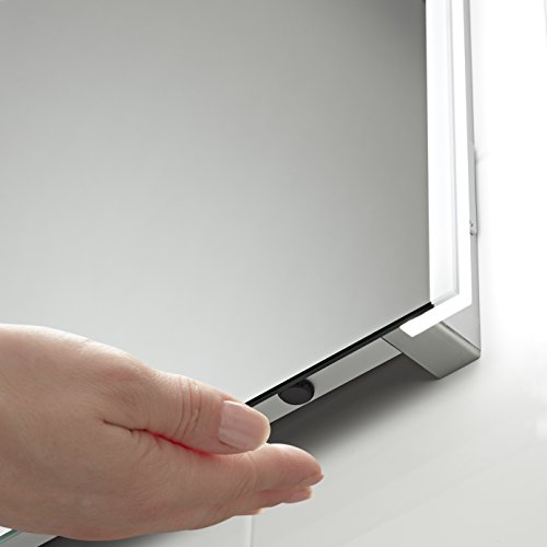 Pebble Grey 390 x 500 mm Bathroom Mirror Bailey LED Illuminated Bathroom Mirror with Shaver Socket & Demister Pad