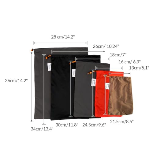 5pcs/Set Travel Camping Ultralight Sack Drawstring Storage Bag3