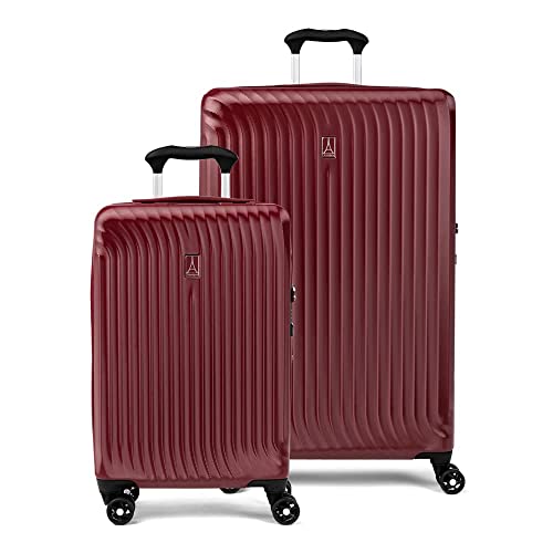Travelpro Maxlite Air Hardside Expandable Luggage, 8 Spinner Wheels, Lightweight Hard Shell Polycarbonate, Cabernet, 2-Piece Set (21/25), Maxlite Air Hardside Expandable Luggage, 8 Spinner Wheels,