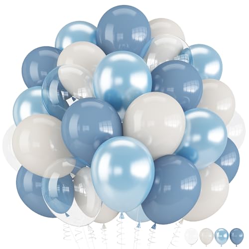Image of Dusty Blue Balloons, Winter Wonderland Boho Wedding Birthday Party Balloons