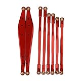 RC スペアパーツ For AXIAL For RBX10 For Ryft 1/10 8個入り 改造用 金属リンクロッド リンケージ リアトレーリングアームセット RCクローラー アップグレードパーツ アクセサリー(Red)