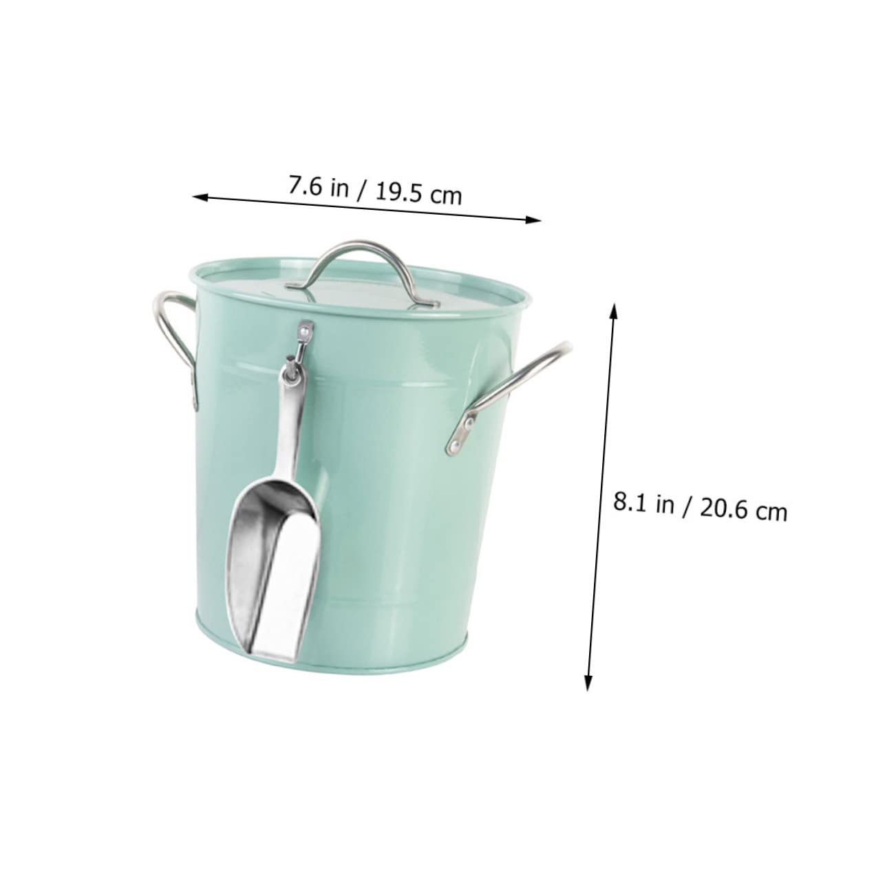 Alipis Cubo de Hielo Portátil Verde de Plástico y Hierro Asa | Ktv y Restaurante, Formato Portátil Juego, Diseño de Cubo Metálico para Servicio de Bebidas