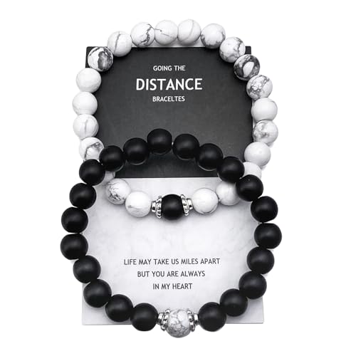 EZUY GNAY BRAVE NEW Bead Bracelet Friendship Bangle Lava Marble Bracelets Couple Thanksgiving Jewelry for Women&Men