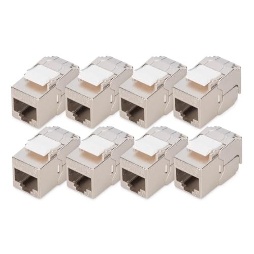 DIGITUS Module Keystone Cat 6A – 8 pièces – blindé – boîtier compact