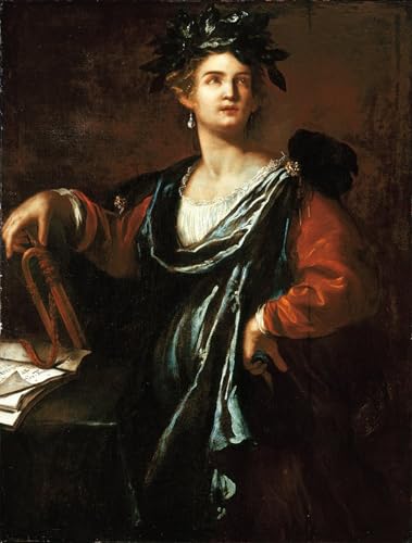 Cuadro Artemisia Gentileschi Clio musa de la historia, lienzo decorativo para pared de 60x90