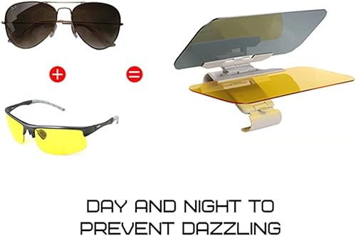 Miniatura 6 de Visera solar antirreflejante para automóvil, parasol universal 2 en 1 y visión nocturna, visera antideslumbrante para conducción, niebla, sol y nieve