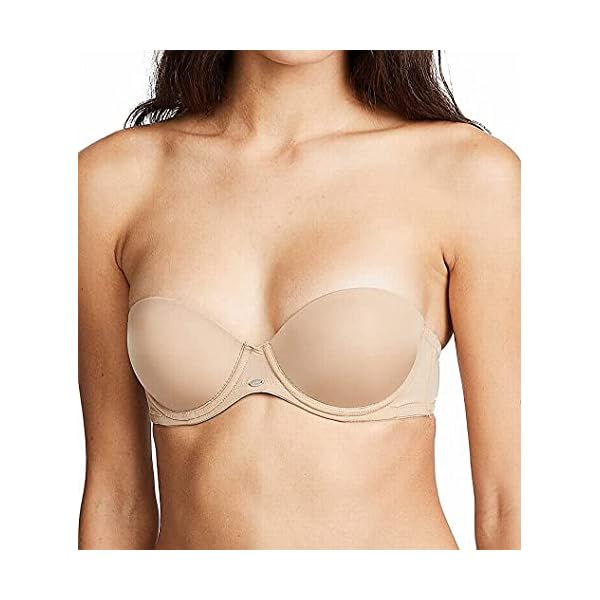Calvin Klein Women's Naked Glamour Strapless Push Up Bra, Buff, 32A