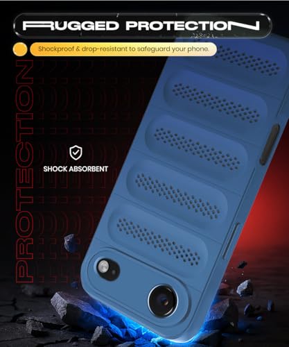 Image of WOW IMAGINE Ultimate Silicone Back Cover Case for iPhone 17 Air | Heat Dissipation Thin Soft TPU | 360 Camera Protection | Breathable Cooling Holes - Deep Blue