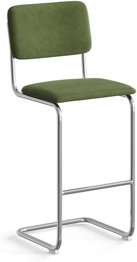 Pemberly Row Modern Velvet Bar Height Stool Set of 2, Gold Finish, Plush Padded Seat, 30-Inch Seat Height, Metal S-Frame, Durable Design, Stylish Counter Seating for Kitchen or Bar
