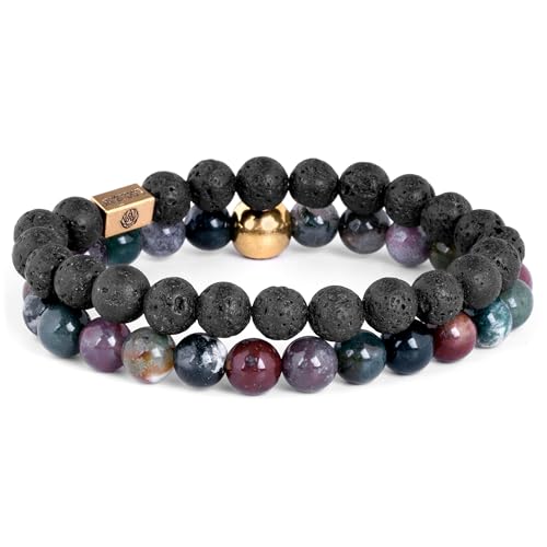 Lucleon by Trendhim Armband Beaded Herren | Naturstein-Accessoire auf strapazierfähigem Gummiband | Stilvolles dänisches Design für den Alltag und lässige Looks