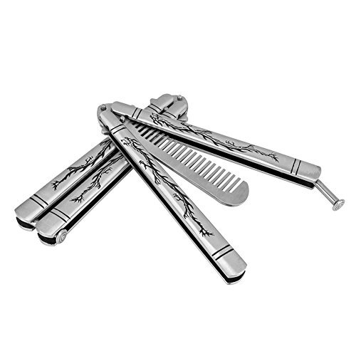 Ehdching Prime Gift 1pcs Dragon Totem Stainless Steel Practice Butterfly Comb Kinfe Trainer