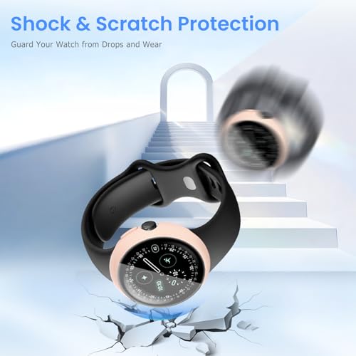 Coque Google Pixel Watch 4 45mm avec protection d'écran PC rigide antichoc Lot de 2 - 5