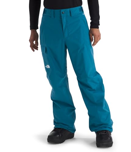 The North Face Mens Freedom Pant - Waterproof Non-Insulated Snow Pants for Ski & Snowboard Cargo Pockets Ankle Gaiters Dusk Blue Medium Long