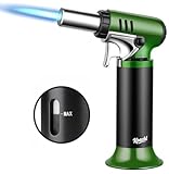 KOACKL Refillable Butane Torch with Fuel Gauge & Safety Lock - Adjustable Flame - Perfect for Welding, Resin Art, & More - One-handed Operation (Butane Gas Not Included)
