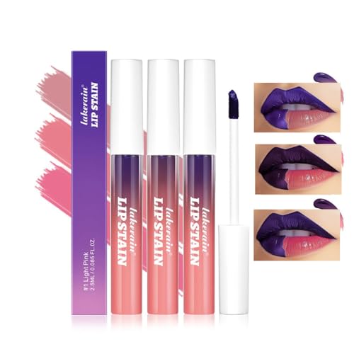 Baorder 3 Stück Peel Off Lip Stain Lip Tint Set, Langlebiger Peel Off Matter Lipgloss, Matte Flüssigkeit Lippenstift Nude Wasserdichter Lippenfleck Antihaft Cup Peel Off Lip Liner Lippen-Make-up