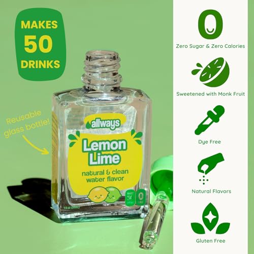 Image of Allways Drops Lemon Lime Water Enhancer | Sugar Free | 50 Servings
