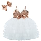 Cilucu Baby Girls Birthday Party Dress Toddlers Sparkly Flower Girl Dress Tutu Kids Princess Christe