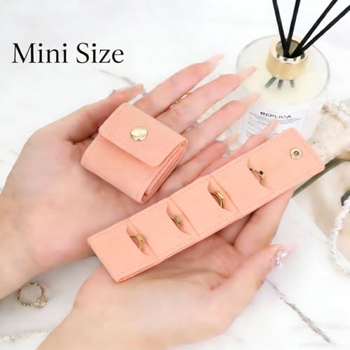 Mini bolsas de joyería de viaje de 3 unidades organizador pequeño plegable con hebilla 4