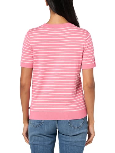 Image of Nautica Women's V Neck Stripe Short Sleeve Sweater
