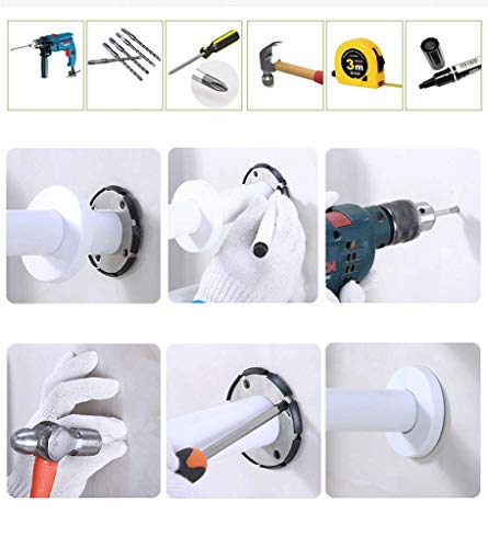 Barre d'appui de salle de bain blanche de 48 cm pour douche